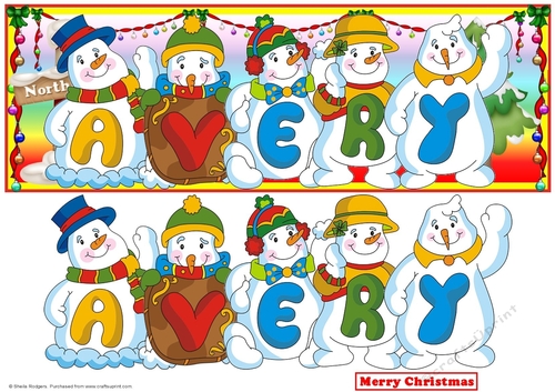 Snowmen Names Large DL - AVERY
