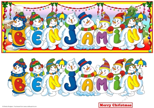Snowmen Names Large DL - BENJAMIN