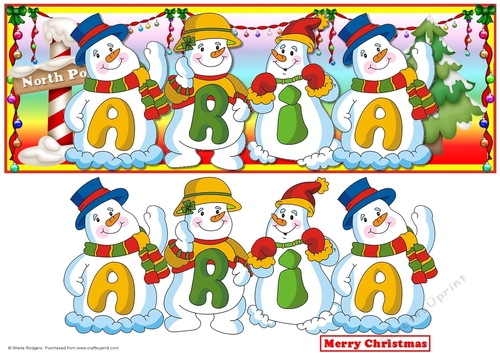 Snowmen Names Large DL - ARIA