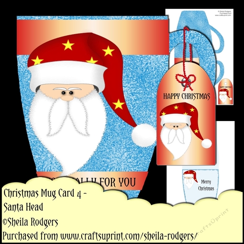 Christmas Mug Card 4 - Santa Head