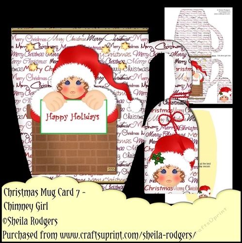 Christmas Mug Card 7 - Chimney Girl