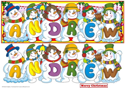 Snowmen Names Large DL - ANDREW