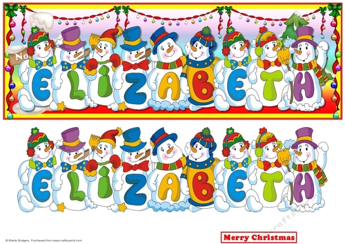 Snowmen Names Large DL - ELIZABETH