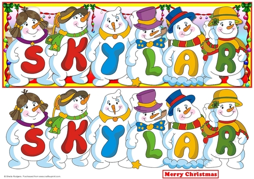 Snowmen Names Large DL - SKYLAR