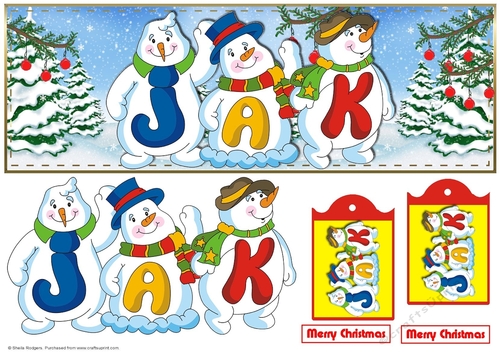 Snowmen Names Large DL - JAK