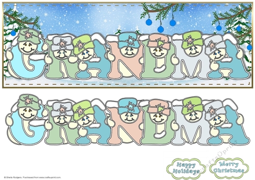 Pastel Snowmen - GRANDMA