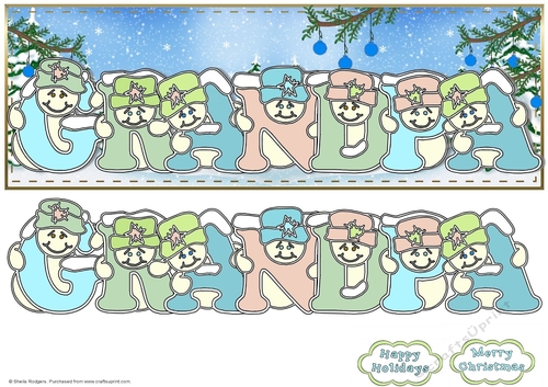 Pastel Snowmen - GRANDPA