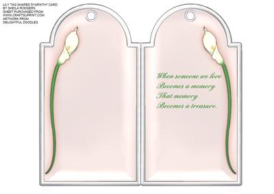 Lily Tag Shaped Sympathy Card