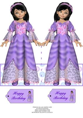 Princess in Lilac Shaped Card