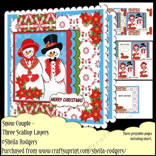Three Scallop Layers - Snow Couple