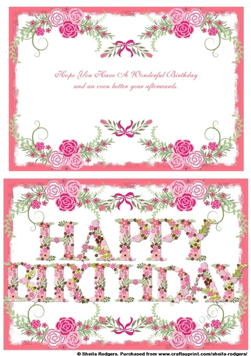 Floral Alphabet - Happy Birthday