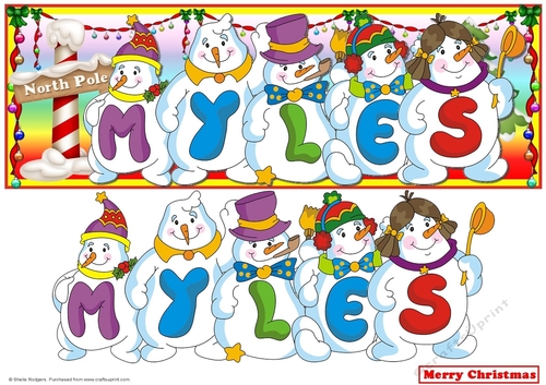 Snowmen Names Large DL - Myles
