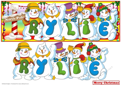 Snowmen Names Large DL - Rylie