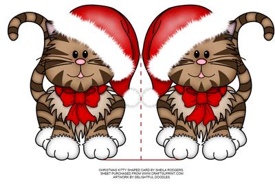 Christmas Kitty Shaped Card