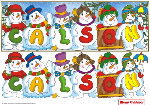 Snowmen Names Large DL - CALSON