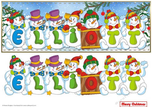 Snowmen Names Large DL - ELLIOTT