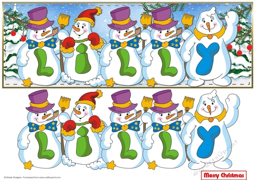 Snowmen Names Large DL - LILLY