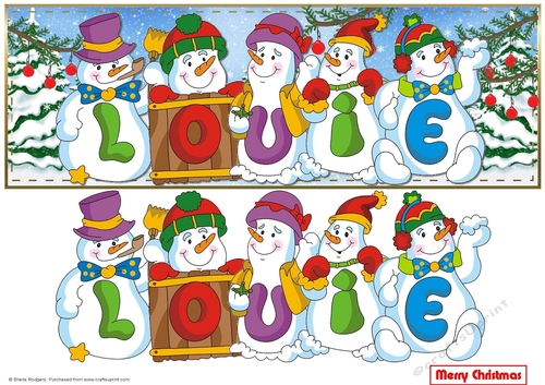 Snowmen Names Large DL - LOUIE