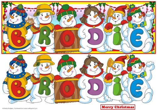 Snowmen Names Large DL - BRODIE