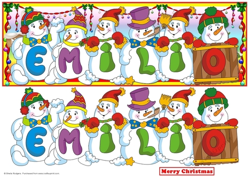 Snowmen Names Large DL - EMILIO