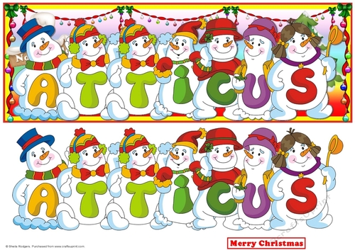 SNOWMEN NAMES LARGE DL - ATTICUS