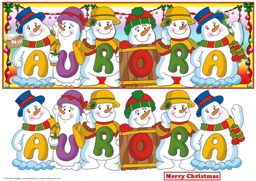SNOWMEN NAMES LARGE DL - AURORA