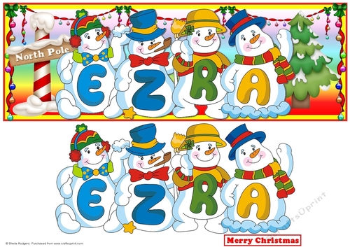 SNOWMEN NAMES LARGE DL - EZRA