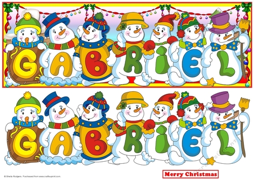SNOWMEN NAMES LARGE DL - GABRIEL