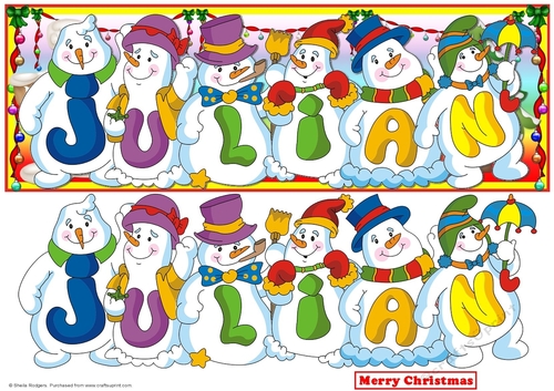 SNOWMEN NAMES LARGE DL - JULIAN