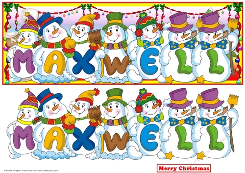 SNOWMEN NAMES LARGE DL - MAXWELL