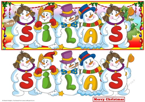 SNOWMEN NAMES LARGE DL - SILAS