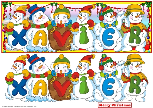 SNOWMEN NAMES LARGE DL - XAVIER