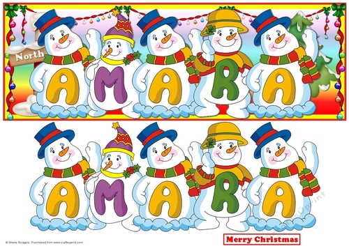 SNOWMEN NAMES LARGE DL - AMARA
