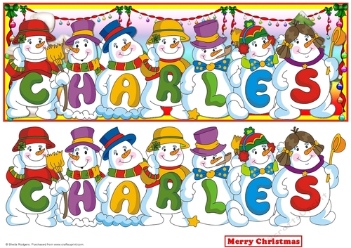 SNOWMEN NAMES LARGE DL - CHARLES