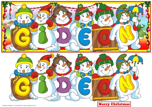 SNOWMEN NAMES LARGE DL - GIDEON
