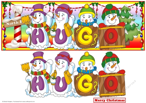 SNOWMEN NAMES LARGE DL - HUGO
