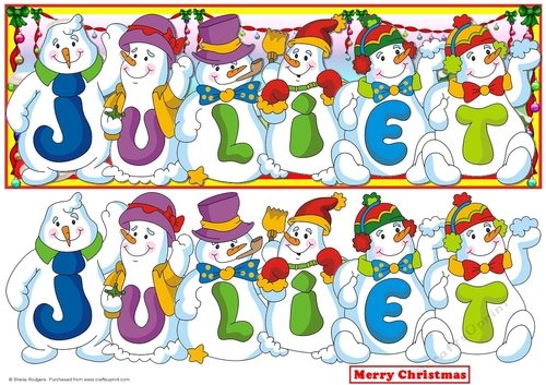 SNOWMEN NAMES LARGE DL - JULIET