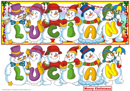 SNOWMEN NAMES LARGE DL - LUCIAN
