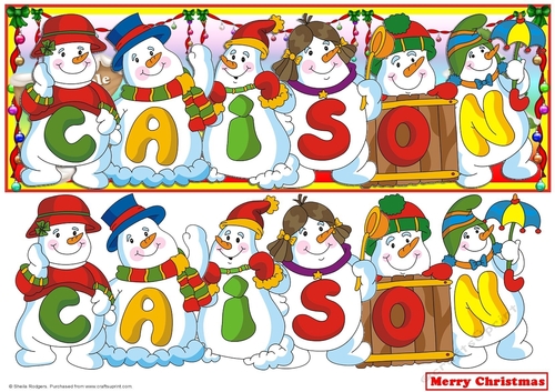 SNOWMEN NAMES LARGE DL - CAISON