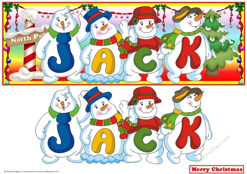 SNOWMEN NAMES LARGE DL - JACK 2