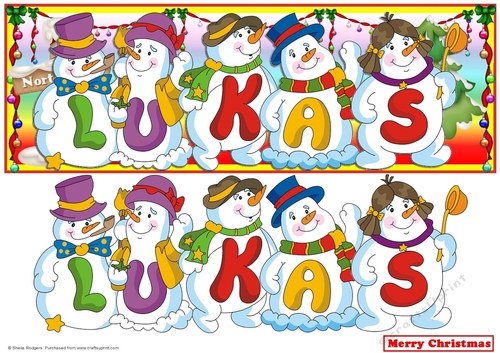 SNOWMEN NAMES LARGE DL - LUKAS