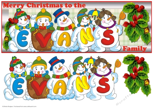 SNOWMEN SURNAMES - EVANS