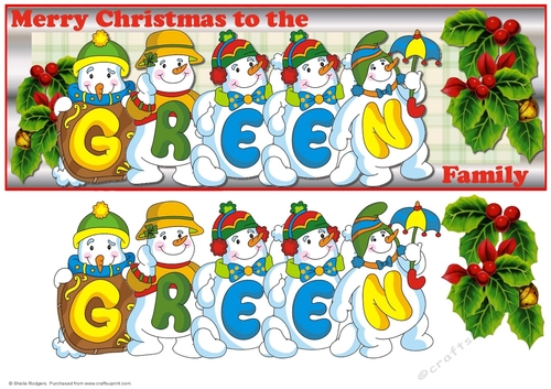 SNOWMEN SURNAMES - GREEN