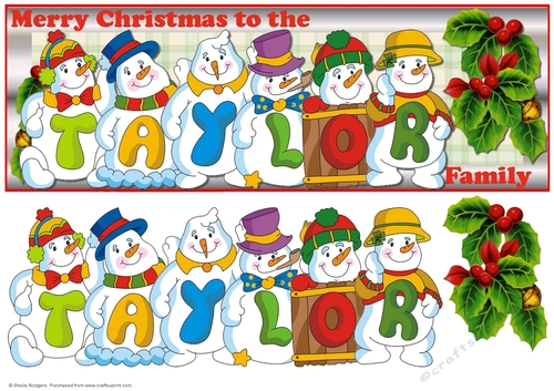 SNOWMEN SURNAMES - TAYLOR