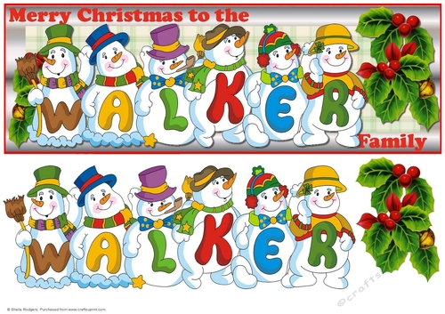 SNOWMEN SURNAMES - WALKER