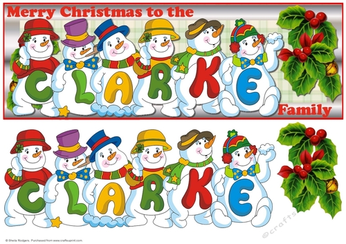 SNOWMEN SURNAMES - CLARKE