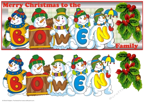 SNOWMEN SURNAME - BOWEN