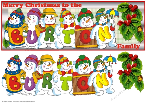 SNOWMEN SURNAME - BURTON