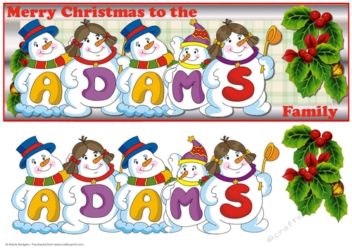 SNOWMEN SURNAME - ADAMS