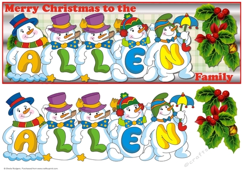 SNOWMEN SURNAME - ALLEN
